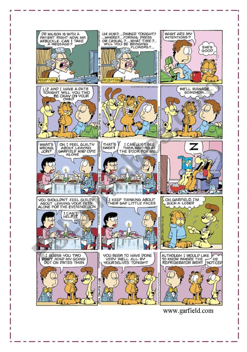 Garfield Comic Strips worksheet