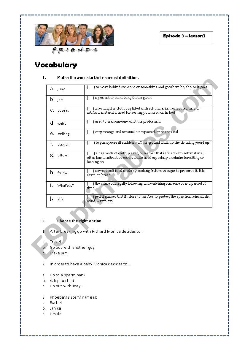 The one with the jam worksheet