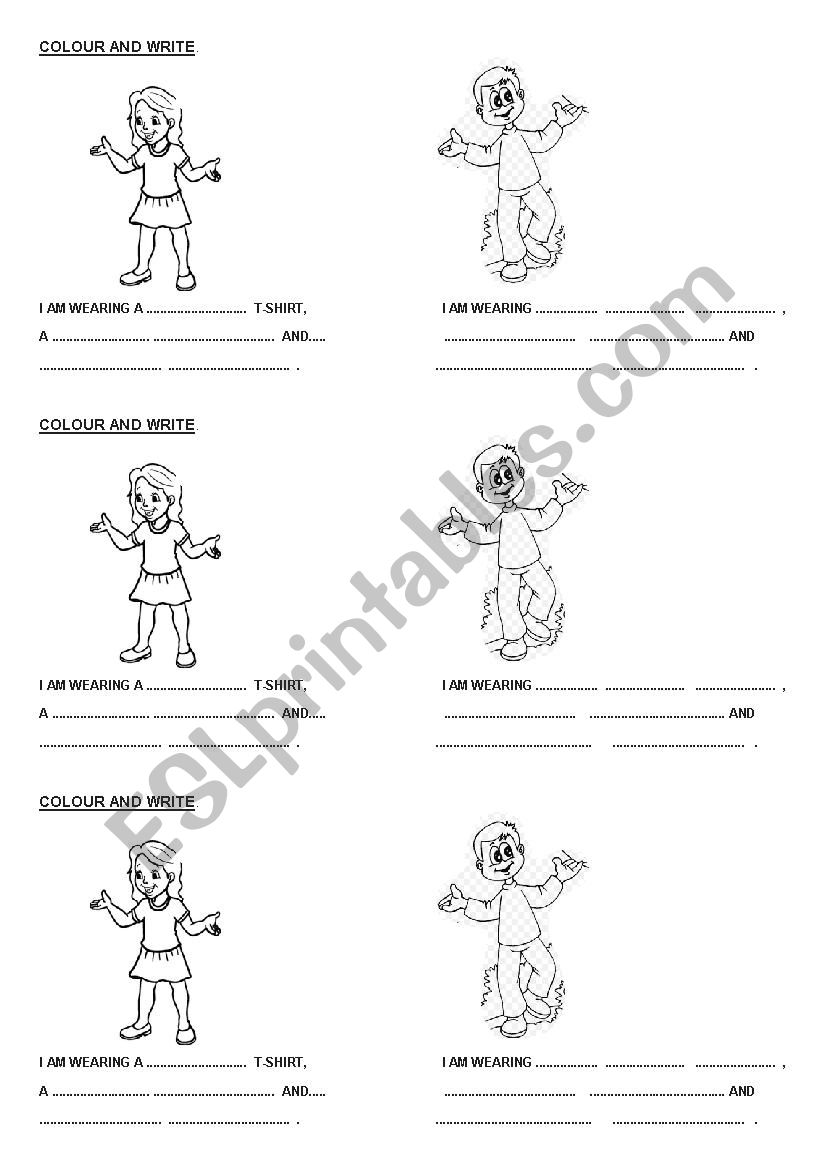 clothes description worksheet