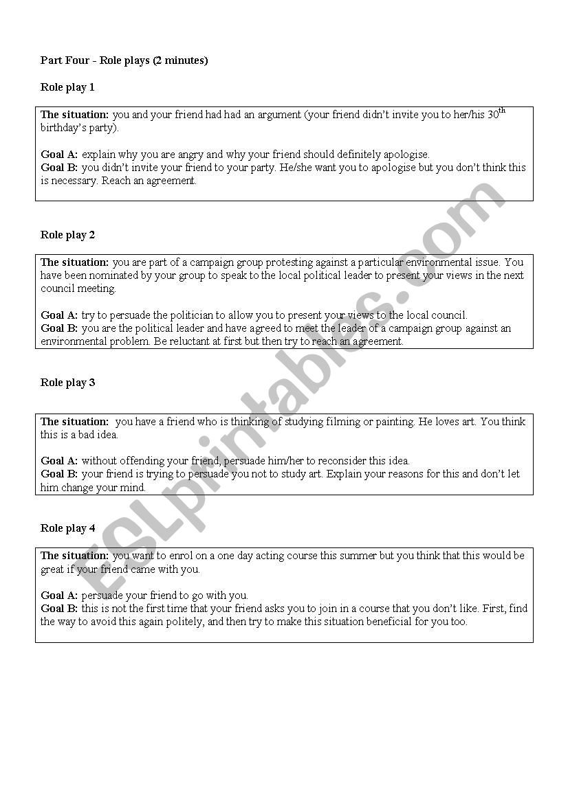 Oral Practice (Pearson Test) / Part 4 - Level C1