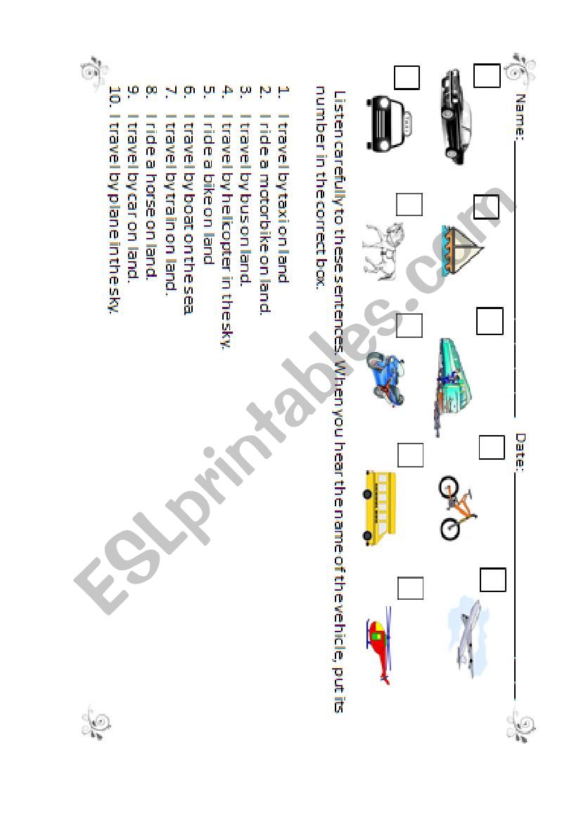 Transport worksheet