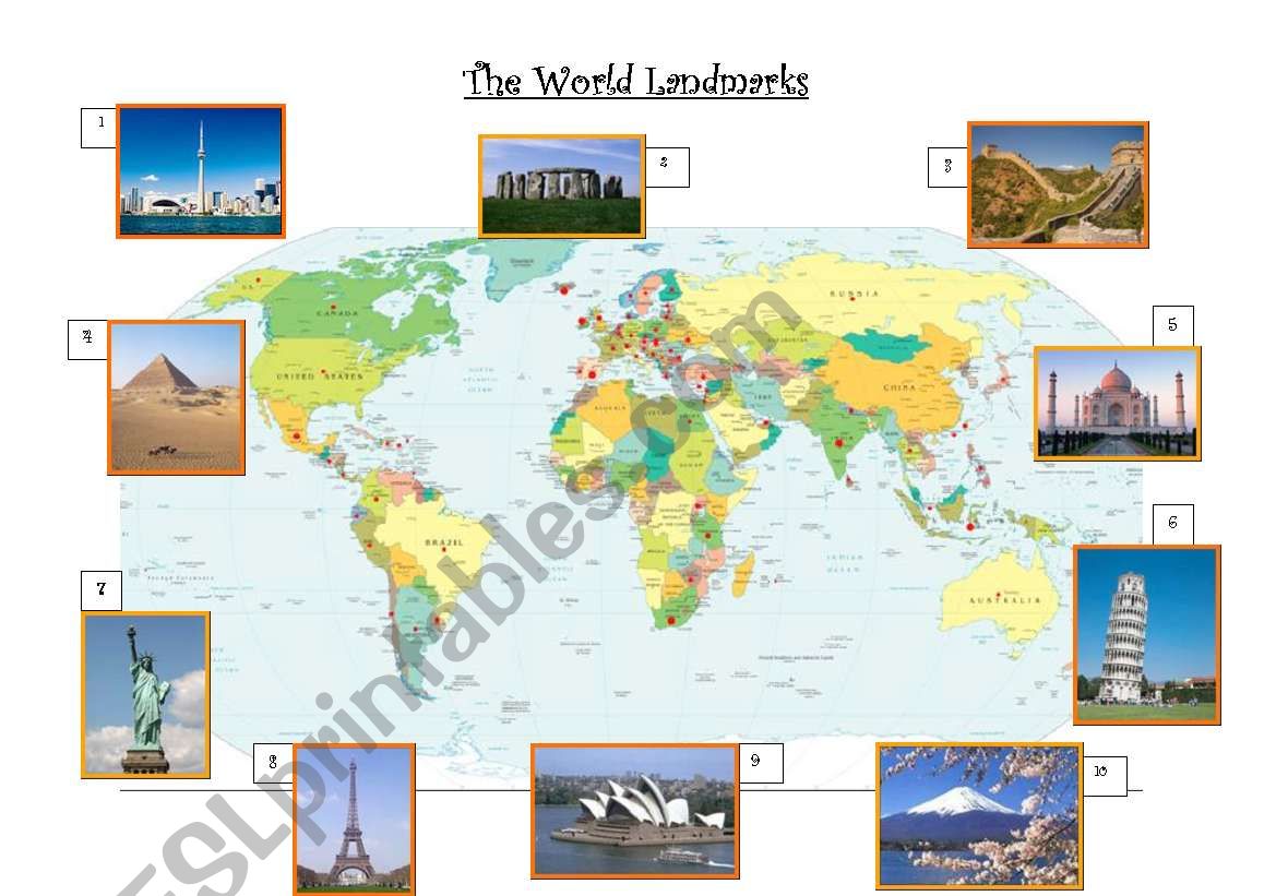 World Landmarks worksheet