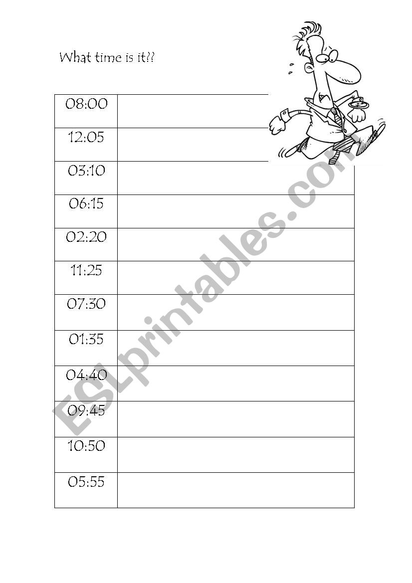 What time is it? worksheet