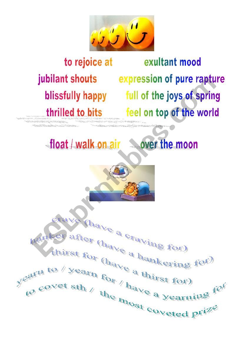 Emotions and reactions - useful collocations