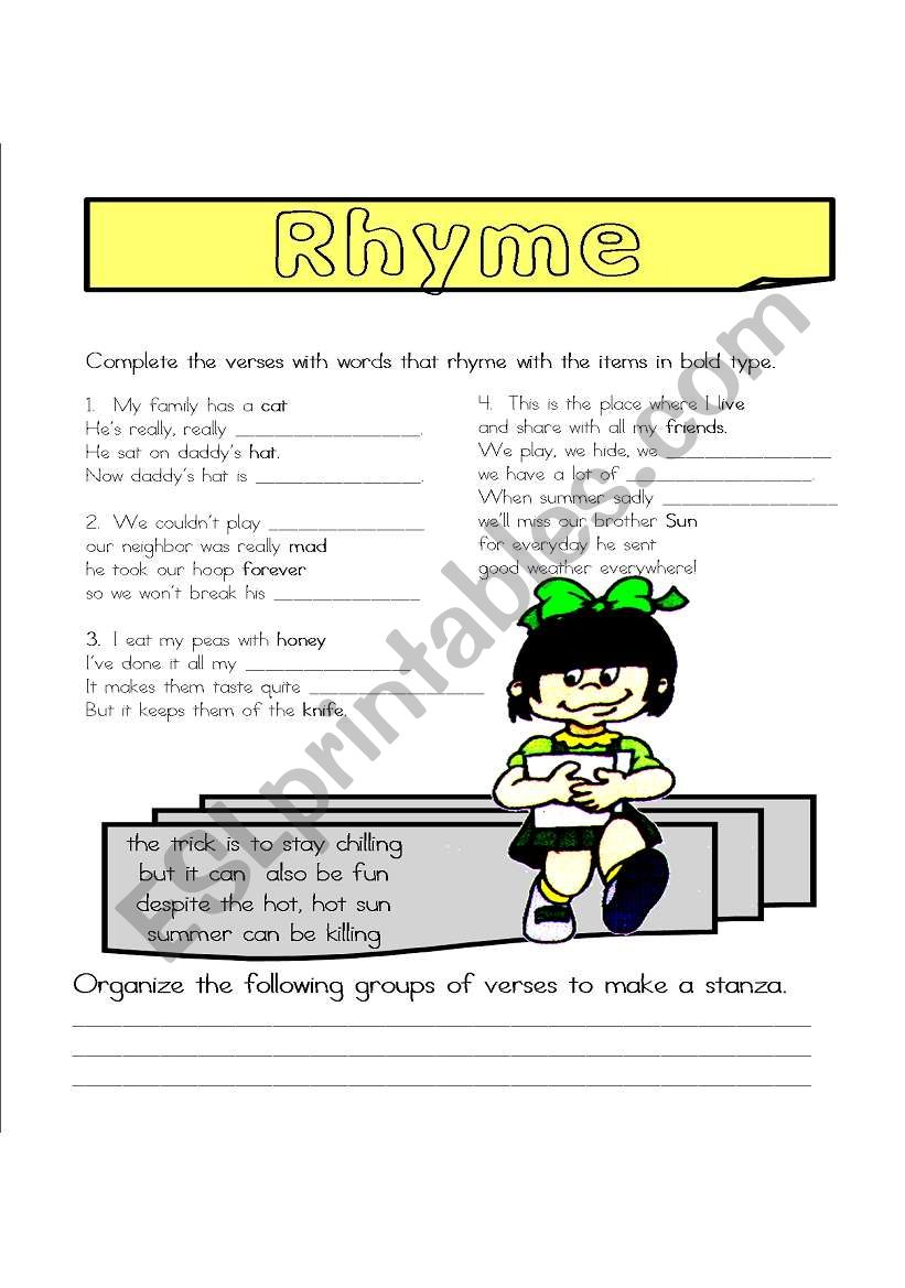 Rhyme worksheet
