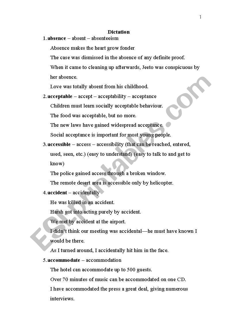 25 commonly misspelled words with sentences to explain meanings Throughout Commonly Misspelled Words Worksheet