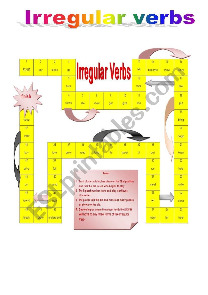 irregular verbs worksheet