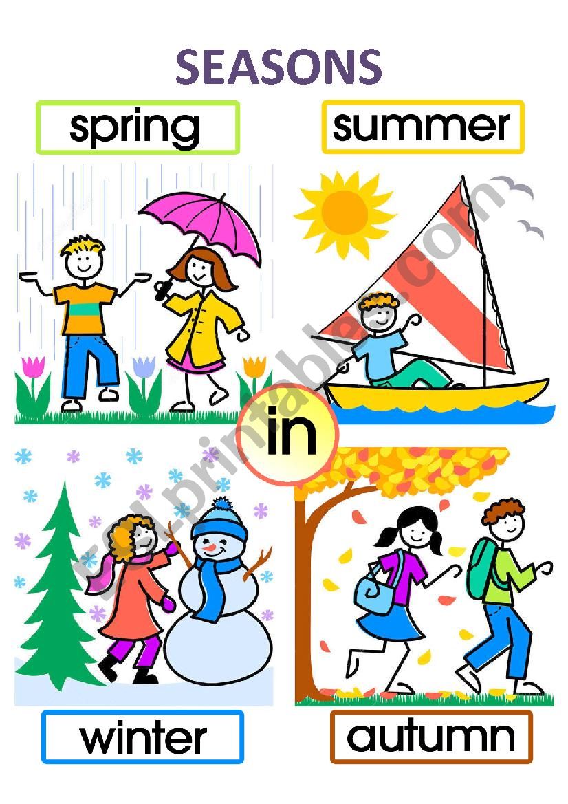 Printable Seasons Chart For Kids