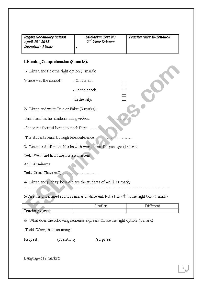 end-of-term test n3 worksheet