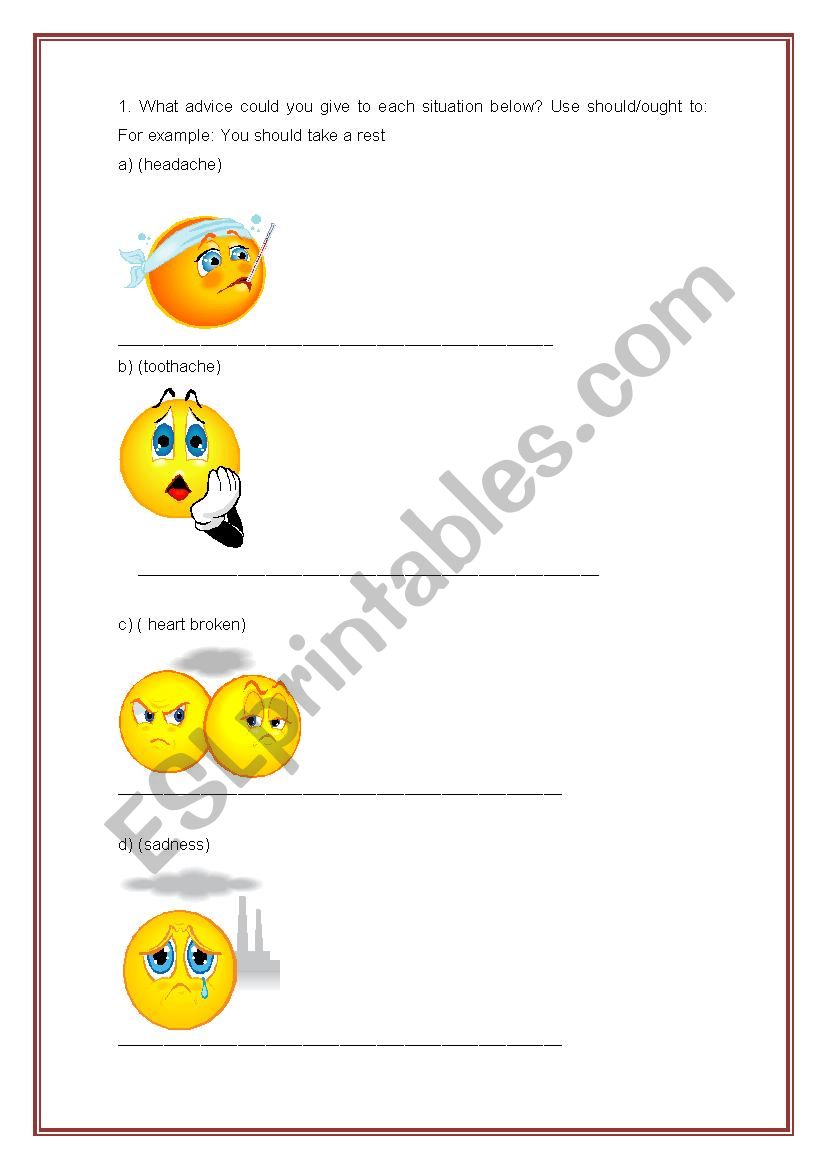 should and must worksheet