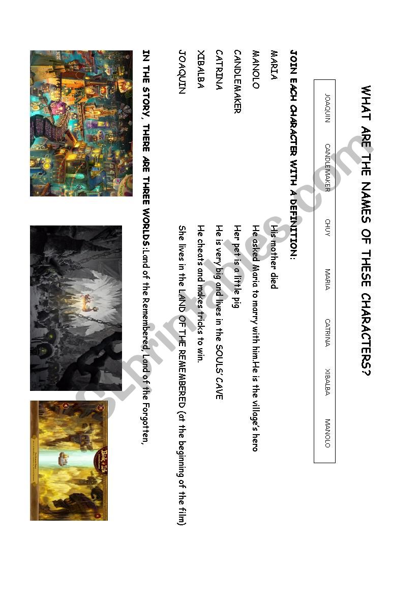 The Book of Life worksheet