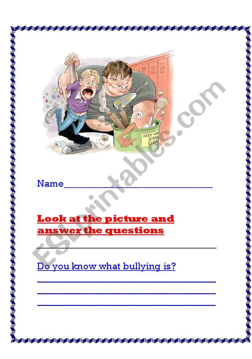 The Bully worksheet