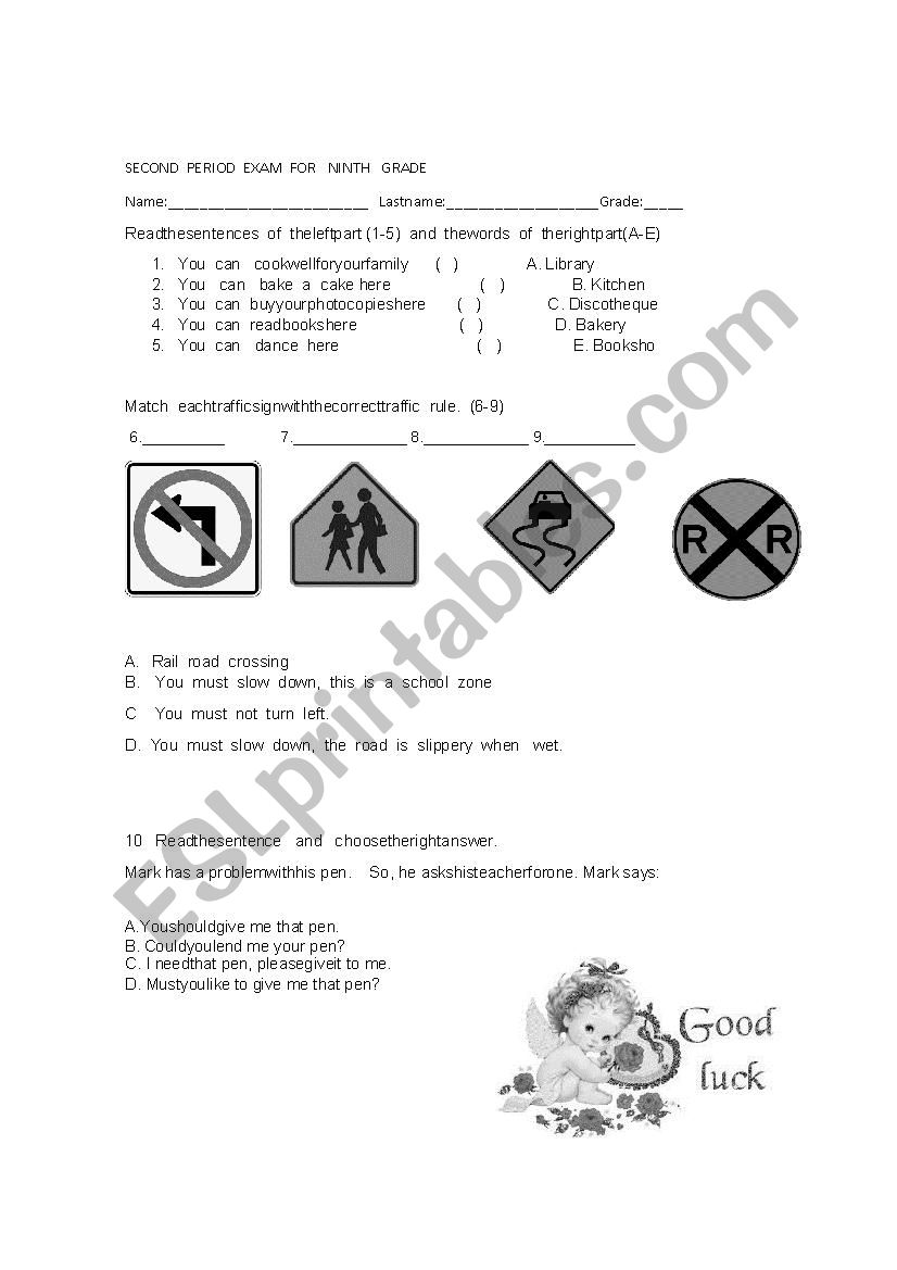 MODAL MUST,  SHOULD worksheet