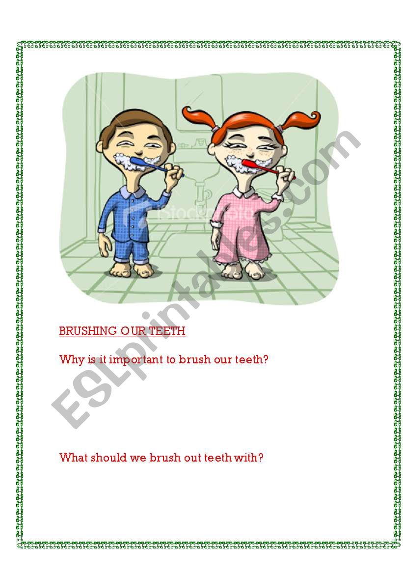 Brushing your teeth worksheet