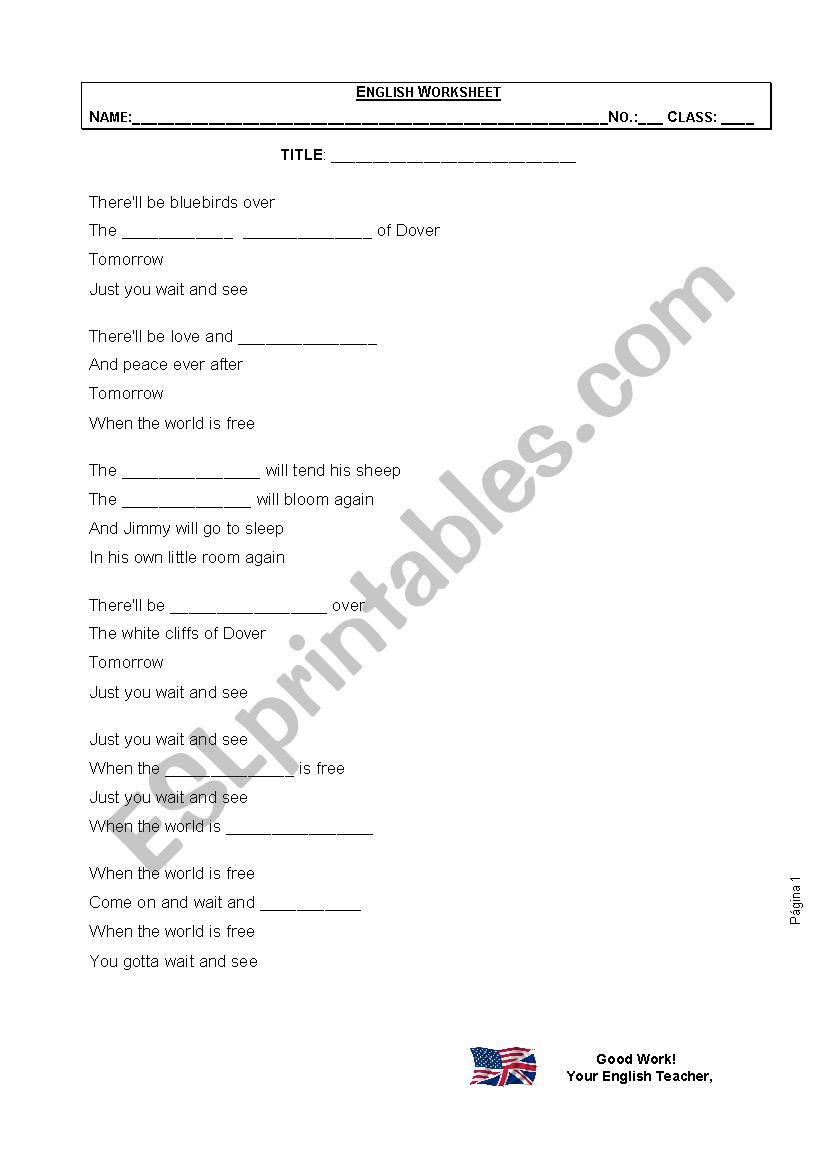 White cliffs of dover worksheet