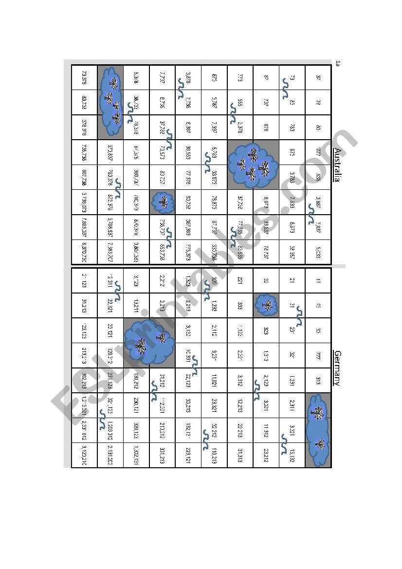 Battleship with Numbers 1 worksheet