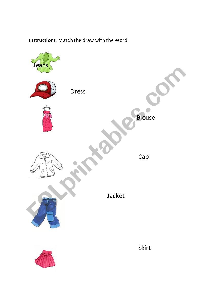 Clothes Activity worksheet