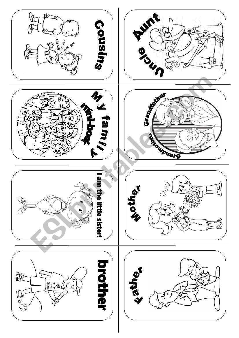 Family mini-book worksheet