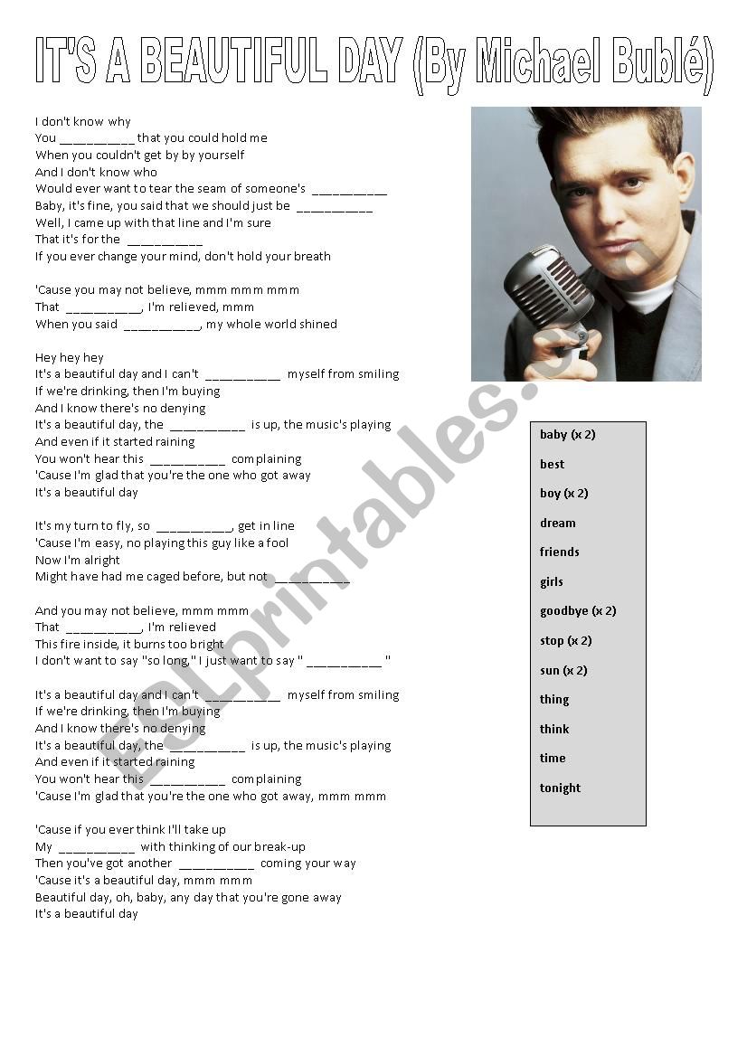 Song Michael Buble worksheet