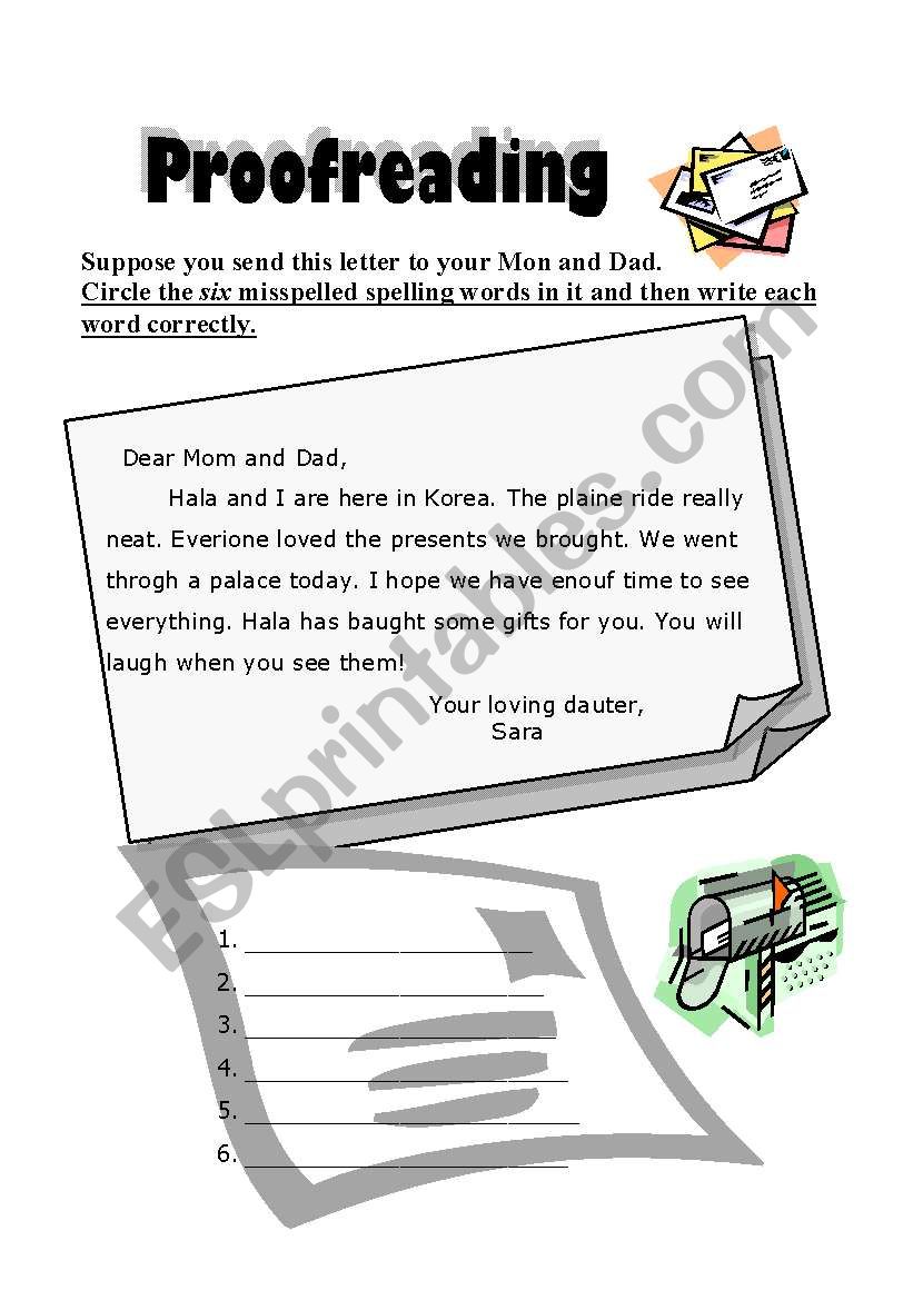 proofreading worksheet