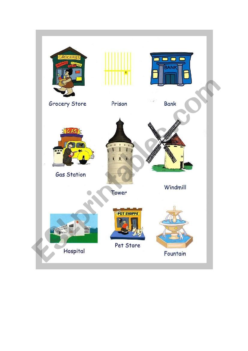 Places worksheet
