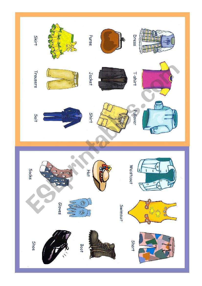 Clothes worksheet