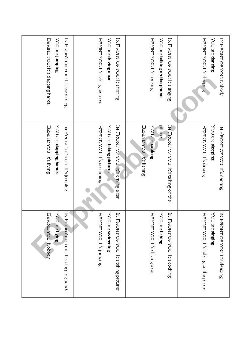 Line up present continuous worksheet