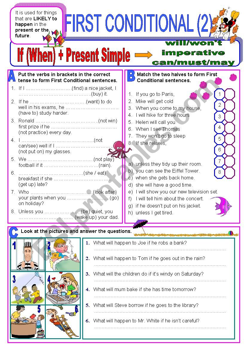 First Conditional PART 2 worksheet