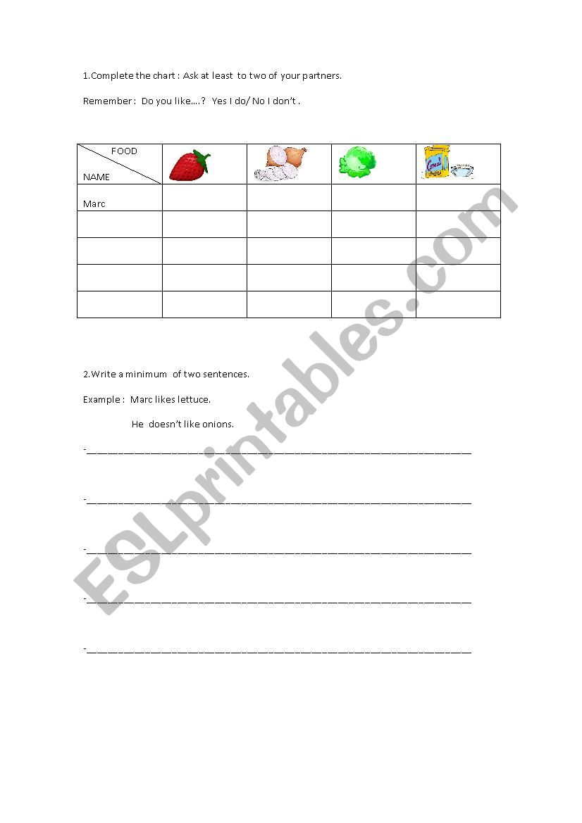 do you like it? worksheet