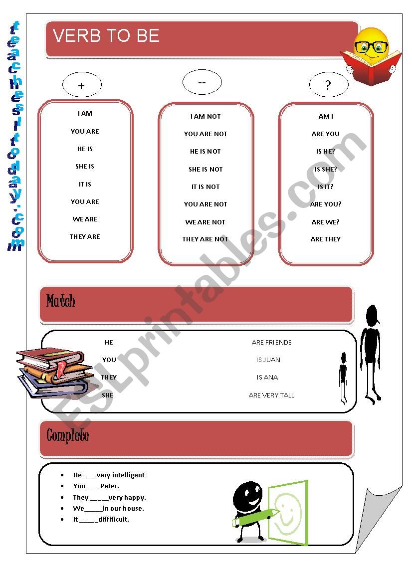 verb to be worksheet