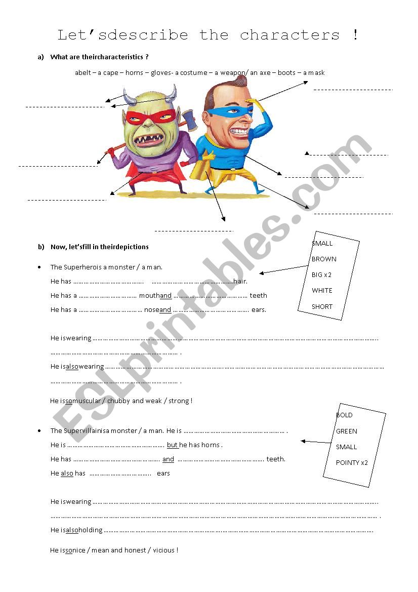 Worksheet superheroes worksheet