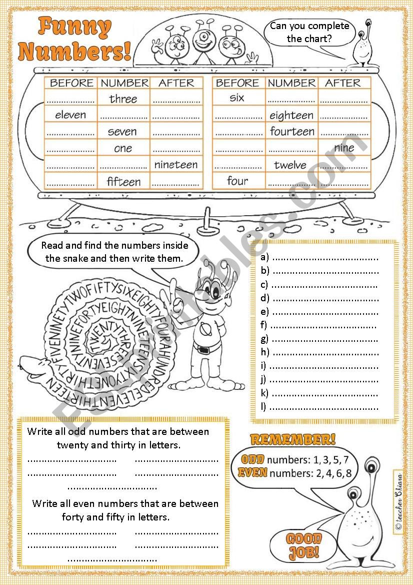 Funny Numbers worksheet