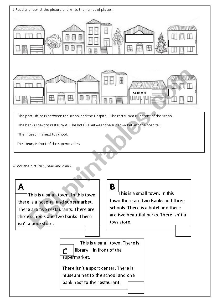 Places worksheet