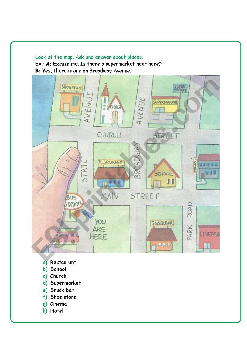 Places-There is/There are worksheet