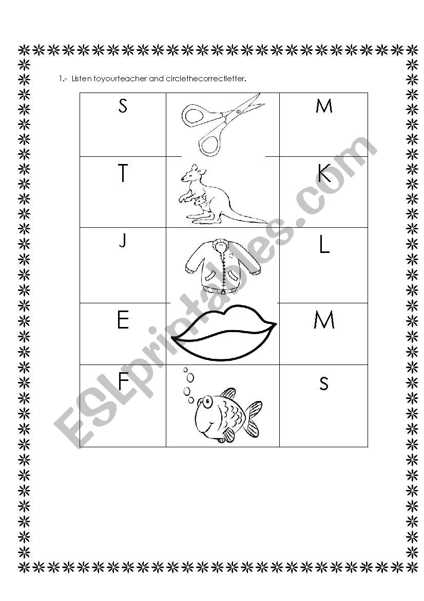 Initial sounds worksheet