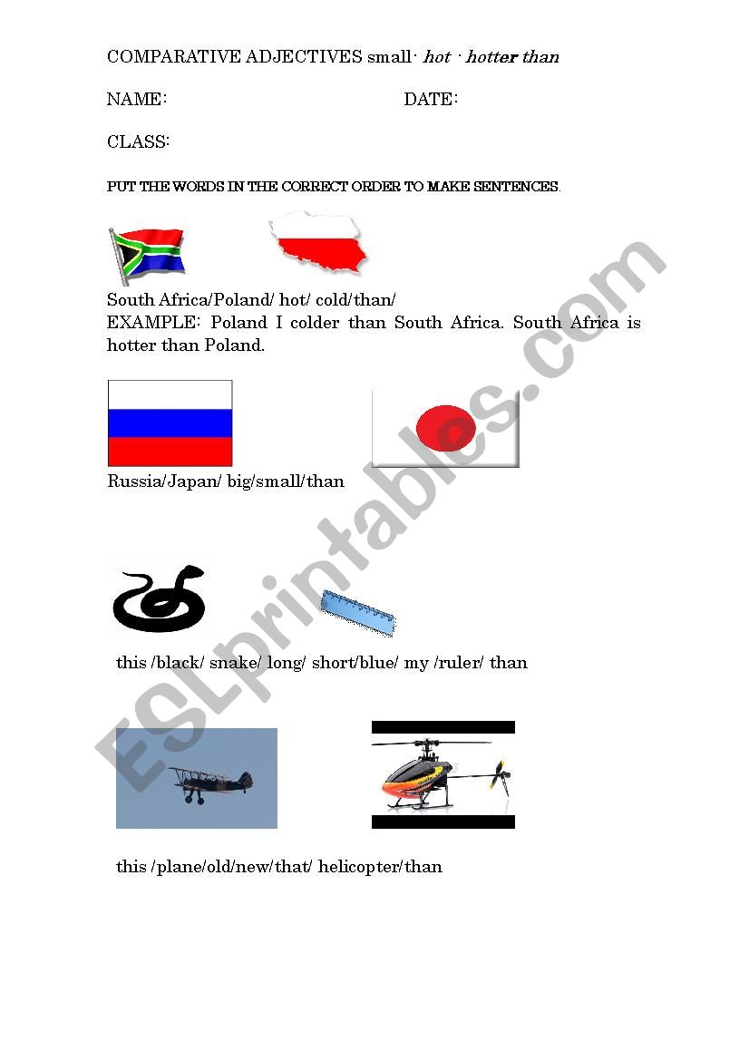 COMPARATIVE ADJECTIVES Part 2 worksheet