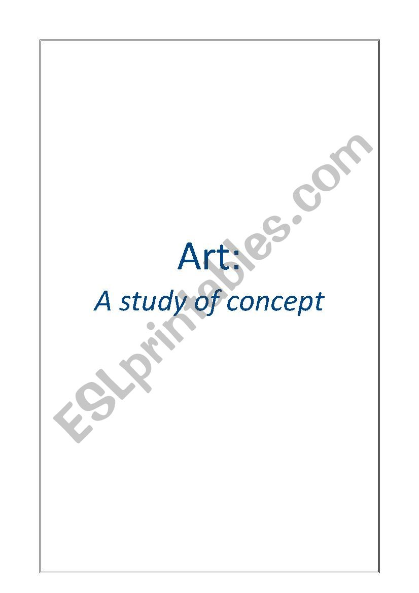Art as a concept worksheet
