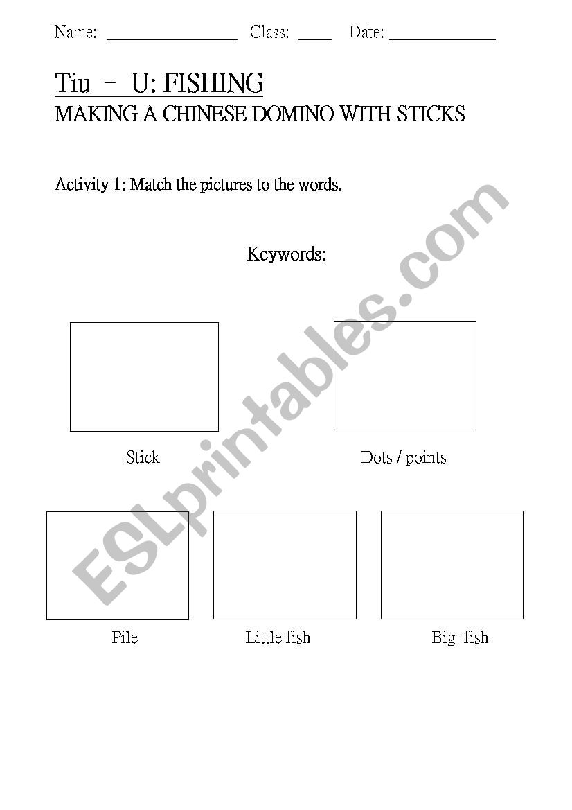 Domino - Chinese domino worksheet