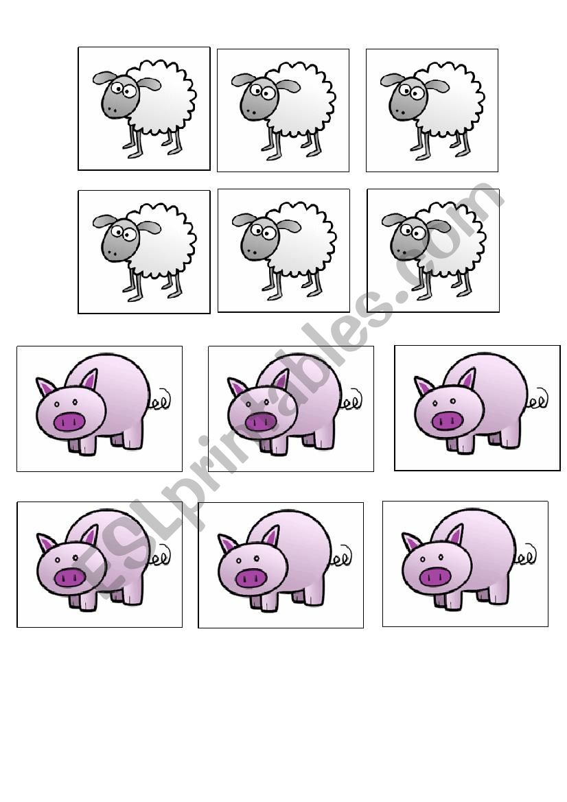 Animal Bingo Cards worksheet