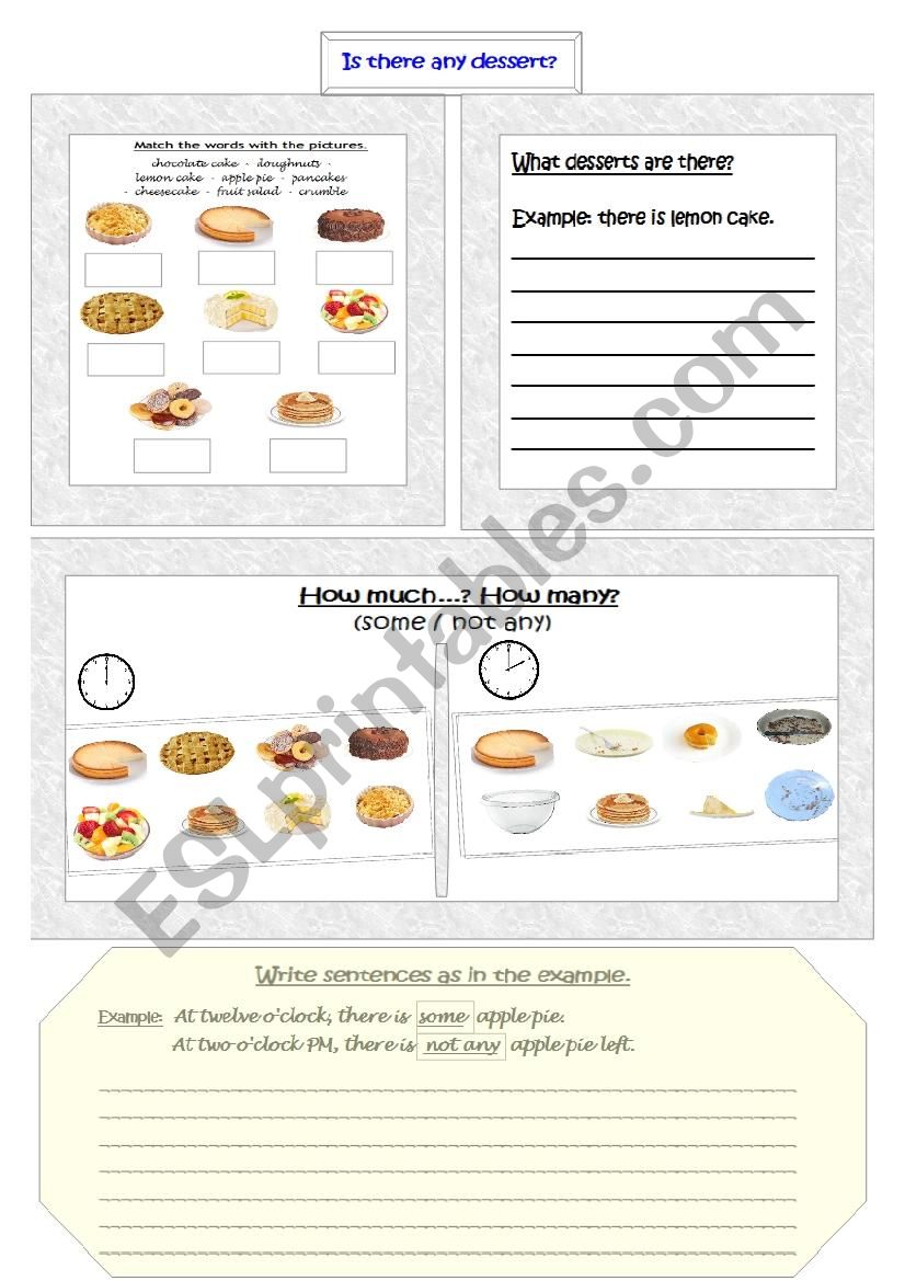 Is there any dessert? worksheet