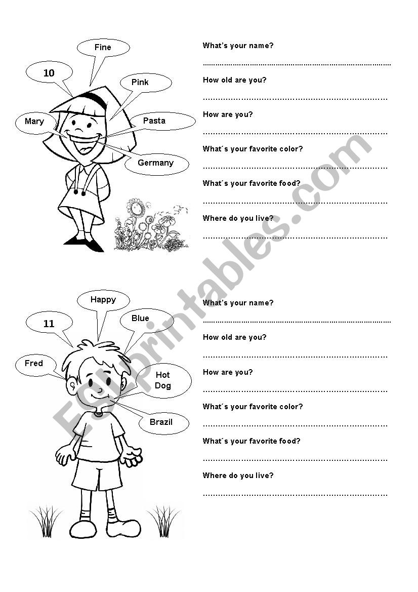 Basic Questions worksheet