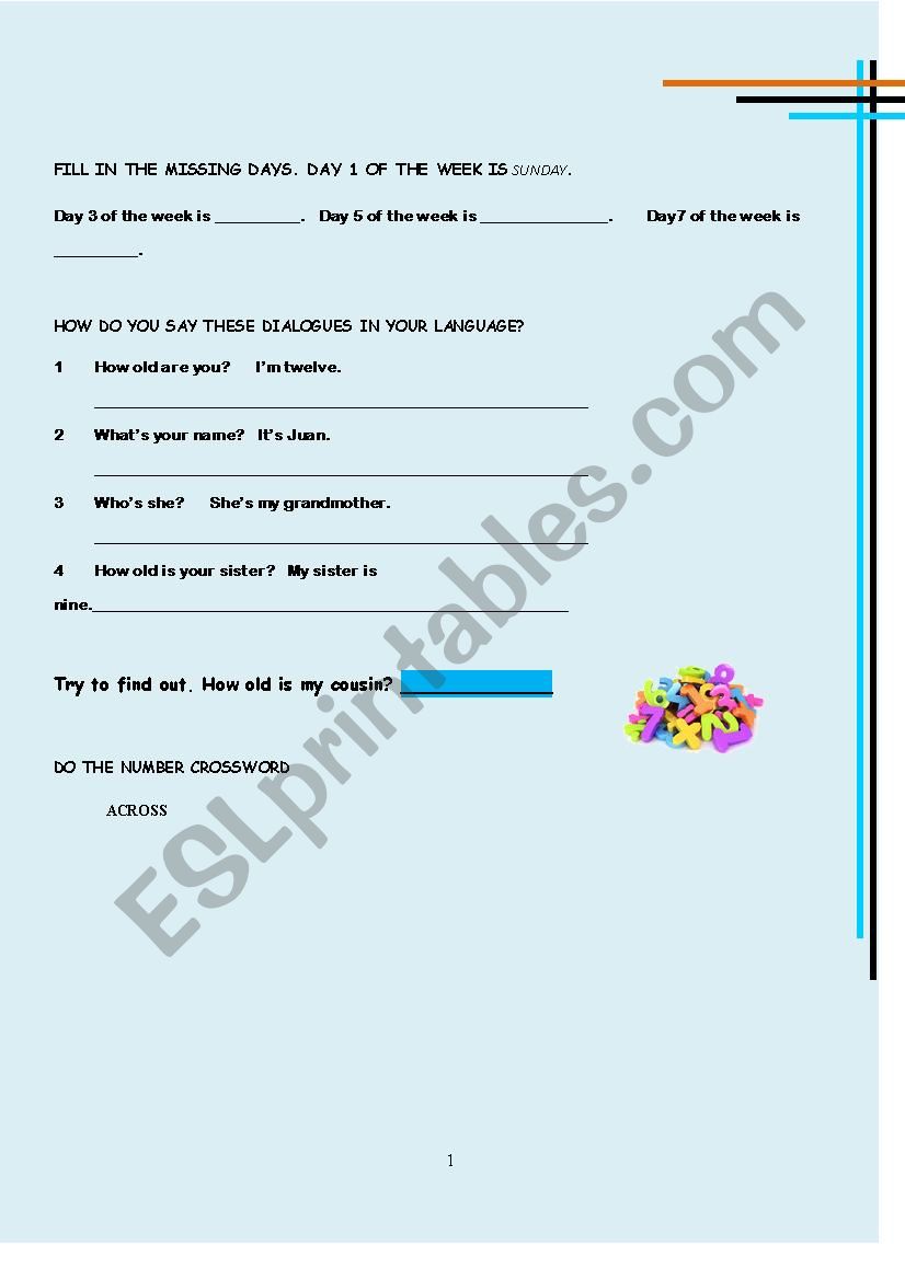 Basic Maths worksheet