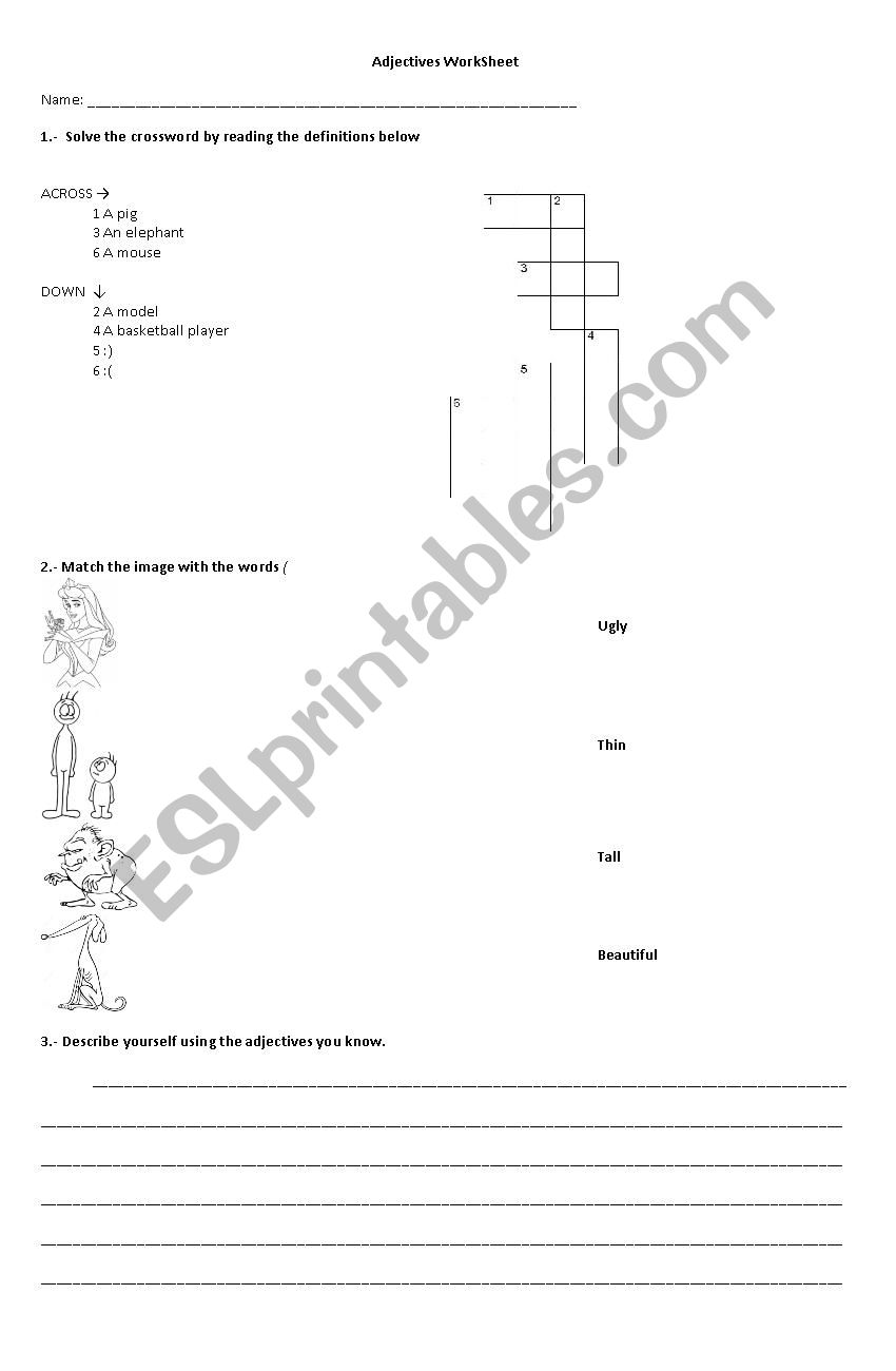 Adjective worksheet worksheet