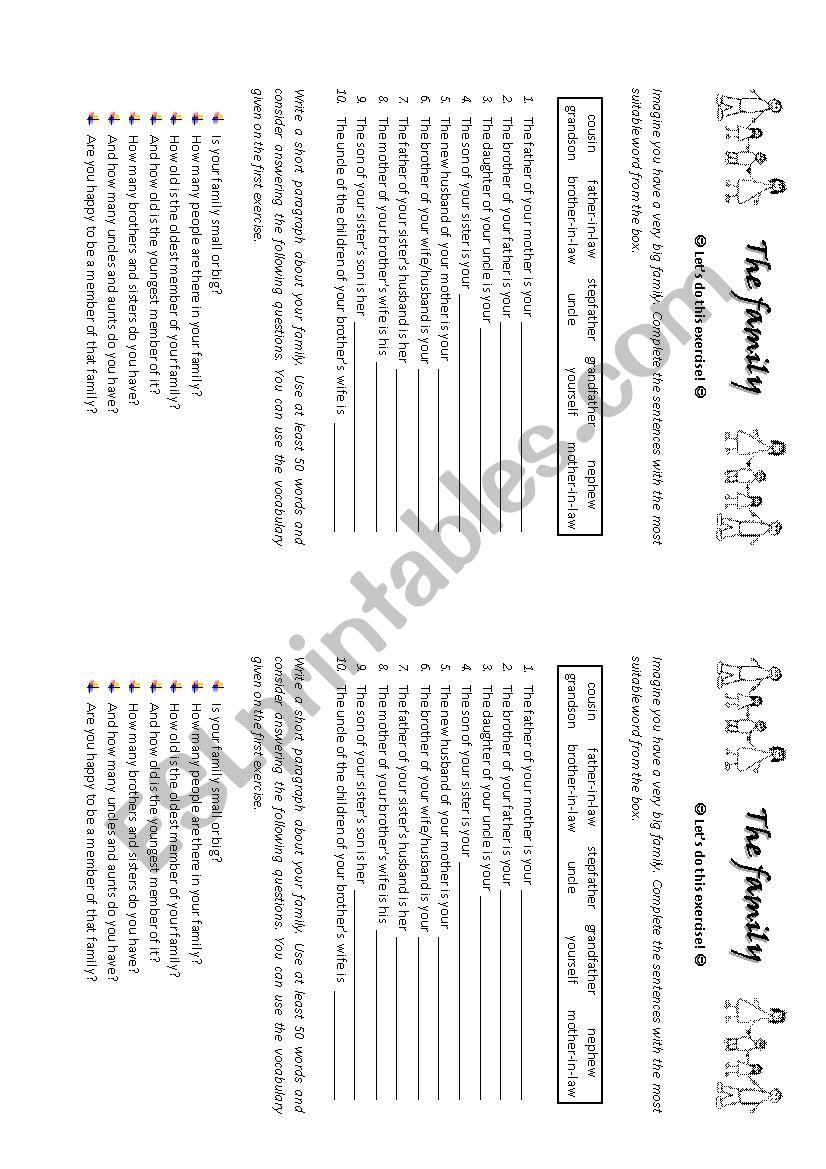 The family worksheet