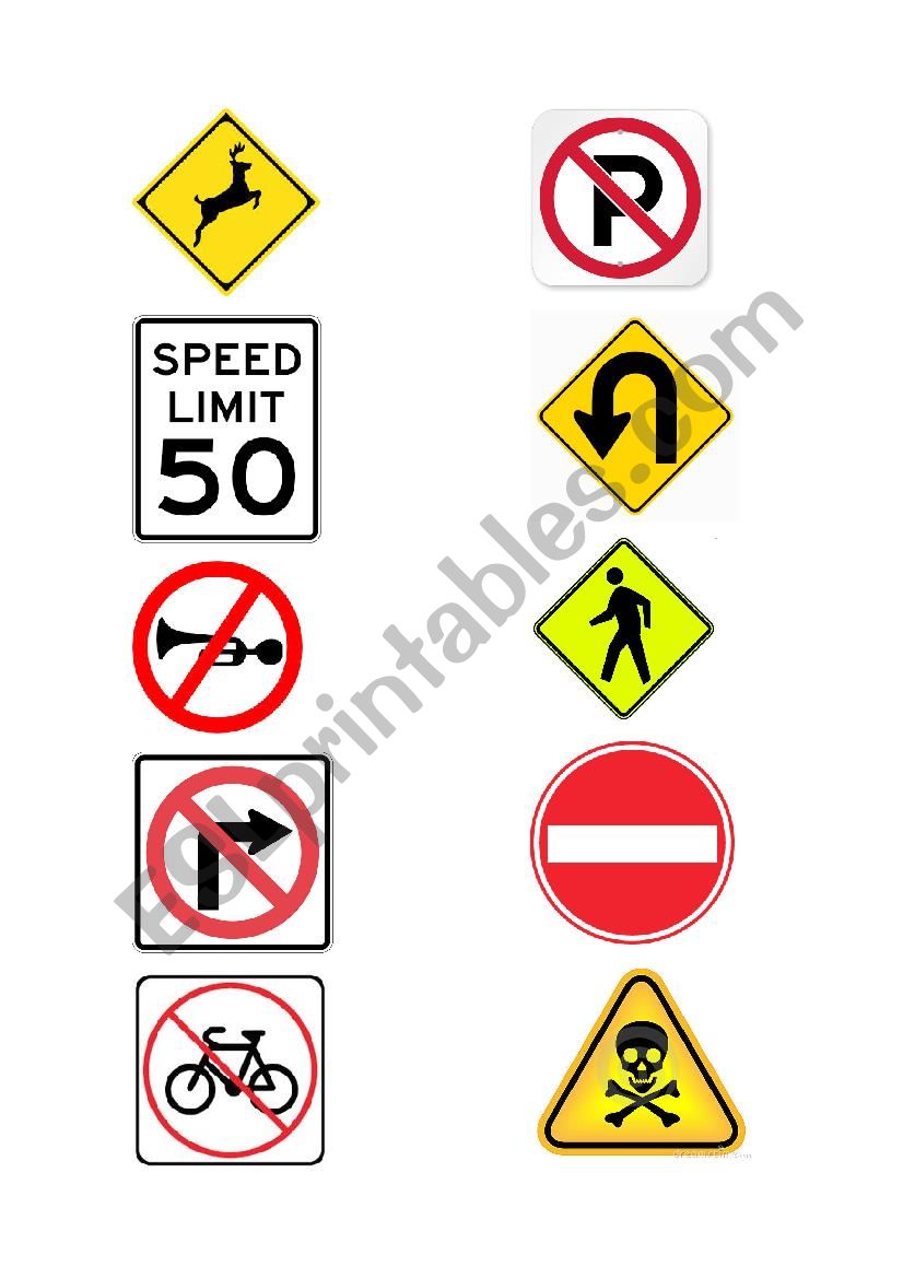 Traffic Signs worksheet