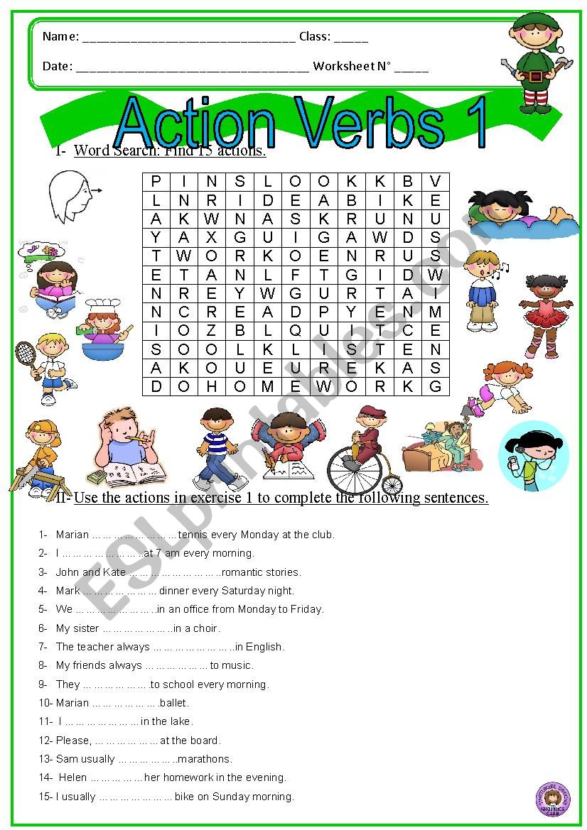 Action Verbs 1 worksheet