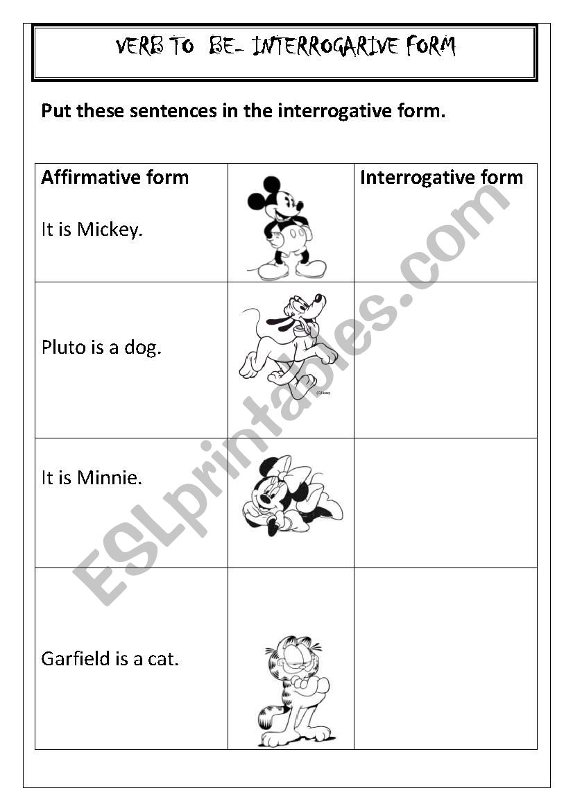 Verb to be - INTERROGATIVE FORM