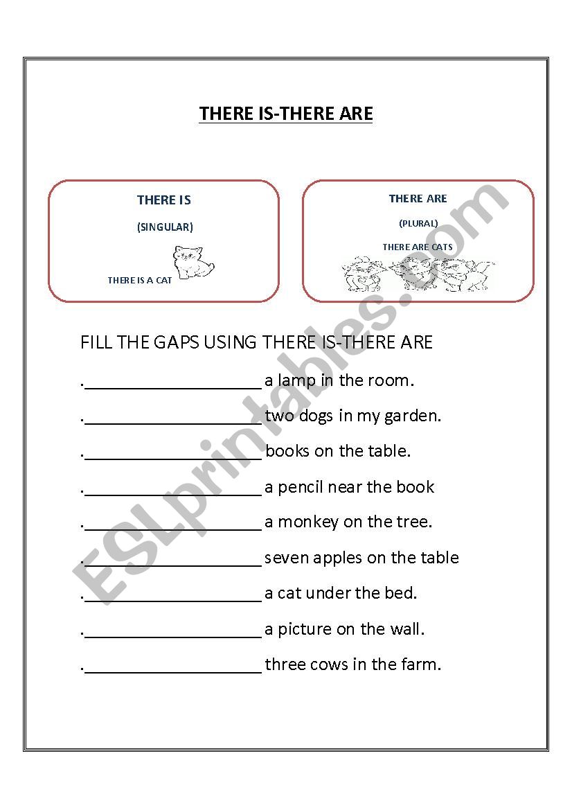 There is -There are worksheet