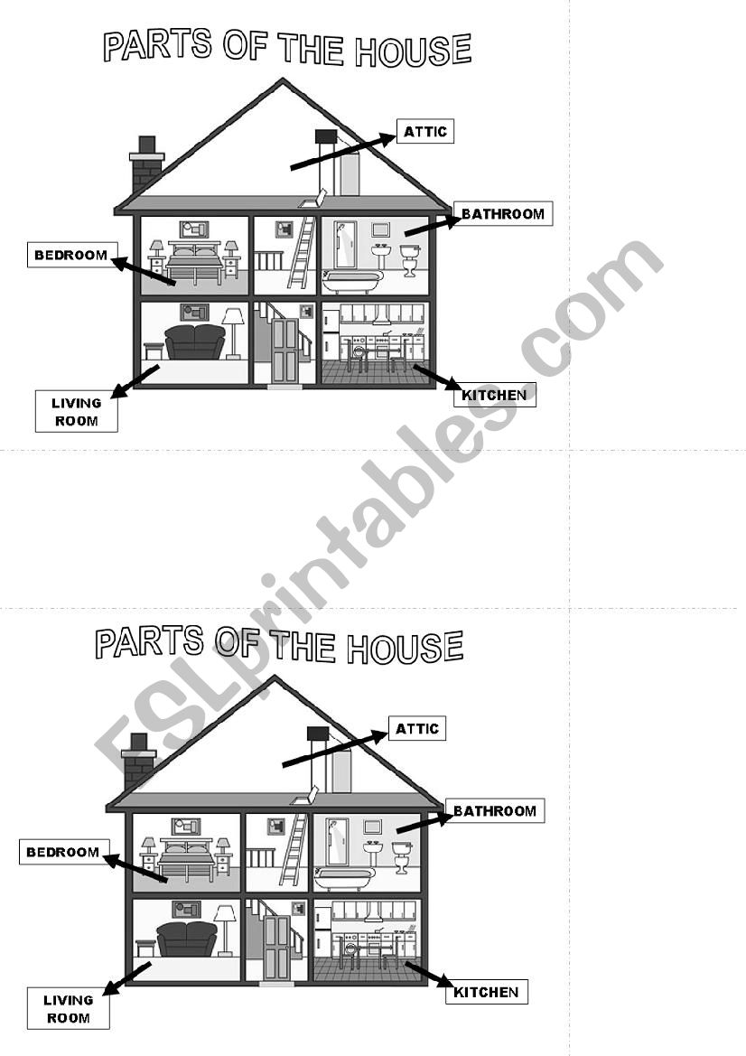 Parts of the House worksheet