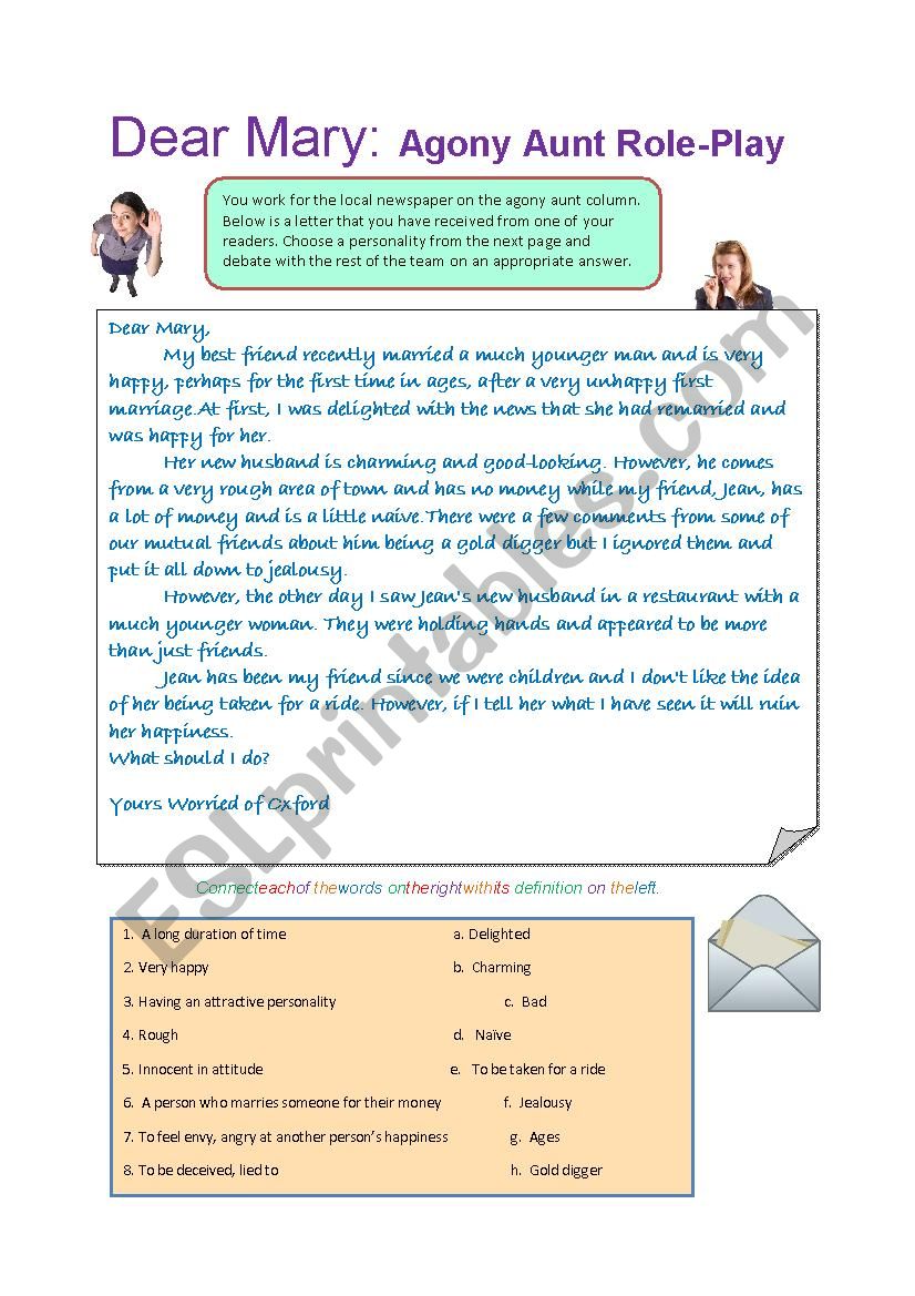 Problem page debate worksheet